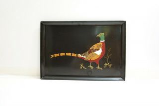 Vintage Couroc Ring Neck Pheasant 18 " X 12 1/2 " Serving Tray In