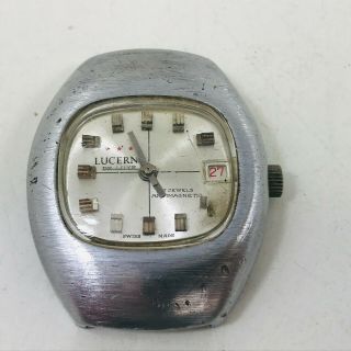 Retro Vintage Lucerne De Luxe Wrist Watch Mechanism