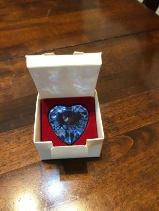 Swarovski Crystal Blue Heart Paperweight