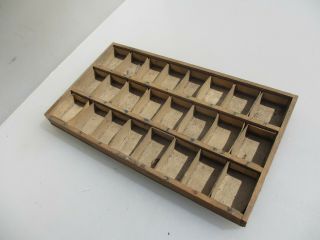 Vintage Wooden Printers Drawer Storage Tray Compartments Old Stamp Wood 12.  5 