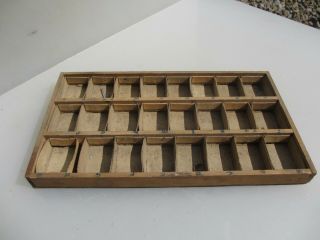 Vintage Wooden Printers Drawer Storage Tray Compartments Old Stamp Wood 12.  5 