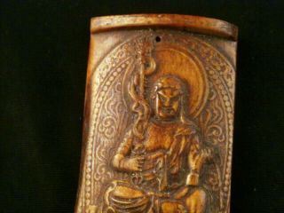 Fine Pure Chinese Old Bone Hand Carved Legendary Arhat Pendant T024 2