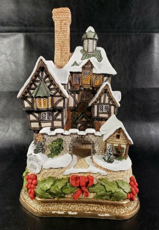 David Winter Cottages Christmas House Scrooge Family Home Signed 2700/3500 In Ob