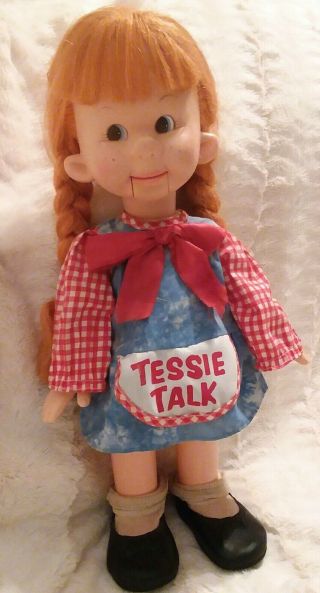 Vintage 1974 Horsman Tessie Talk Ventriloquist Doll All Dress