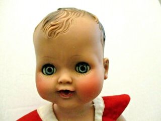 Vintage Madame Alexander Rubber Baby Doll Drink Wet 11 " Blue Bright Eyes