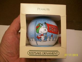 1984 Peanuts - Snoopy Satin Ball Ornament (hallmark)