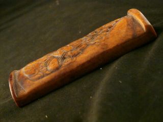Pure Chinese Old Bone Hand Carved The Yellow Kubera Pendant S015 5