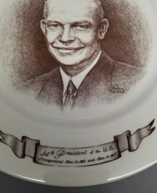 1953 President Dwight D.  Eisenhower Collector Plate 34th Pres.  Delano Studios NY 2