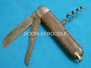 Antique Pradel France Sportsmans Sailors Rope Folding Hunter Knife Vintageknives