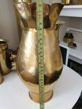 Large Antique Trench Art WW1 Brass Shell Casing Vase 5