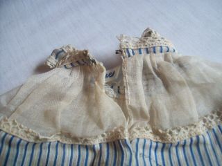 VINTAGE TAGGED VOGUE GINNY DOLL DRESS BLUE STRIPE & LACE SHEER WITH BOWS 3