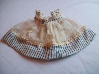 VINTAGE TAGGED VOGUE GINNY DOLL DRESS BLUE STRIPE & LACE SHEER WITH BOWS 4