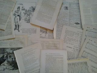 Antique Vintage Paper Pages From 100 Yr Old Victorian Era Books For Art Craft