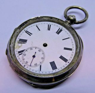 Antique 935 Grade Silver Key Operated Mechanical Pocket Watch Ref 2