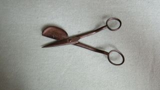 Antique Vintage German Made Hsb & Co Candle Scissors Snuffer Germany