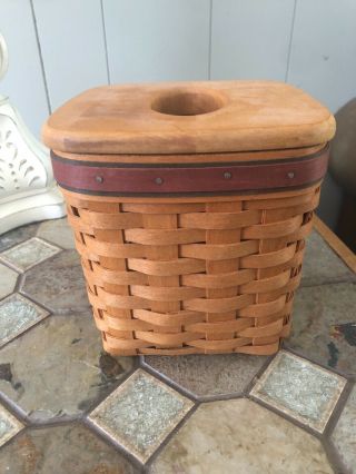 Longaberger 1994 Father’s Day Tissue Basket With Lid And Liner Euc