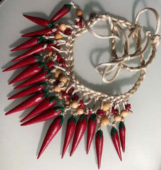 Vintage Red Hot Chili Pepper Necklace