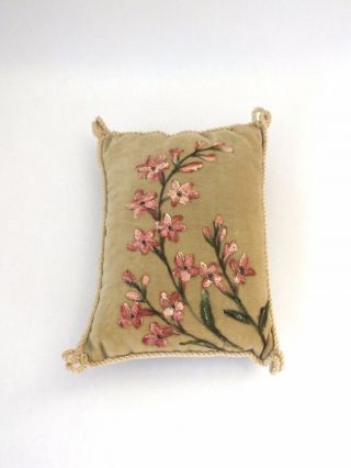 Antique Vintage Velvet Fabric Pin Cushion
