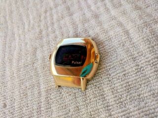 Vintage Pulsar P3 14k Gold Fill Time Computer Wristwatch For Repair Restoration