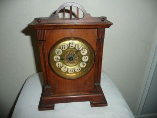 Antique,  Hac Alarm Mantle Clock,  For Restoration,  V G Cosmetic.