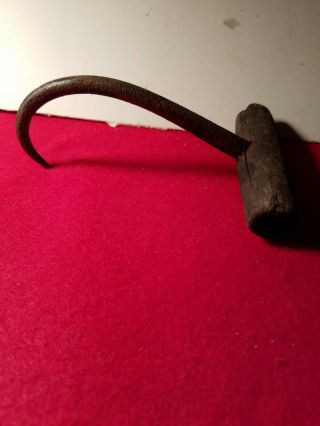 Vintage Antique Hay Bale Metal Hook Decorative Farm Tool 6 " Flat