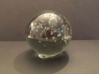 Crate & Barrel - Clear Glass Bubble Sphere Paperweight
