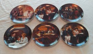 Vhtf Set Of Six Norman Rockwell Light Campaign Series Collectors Plates Knowles