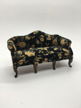Upholstered Couch Vintage Doll House Furniture Miniatures