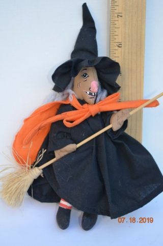 Adorable Vintage Halloween Small Witch Doll