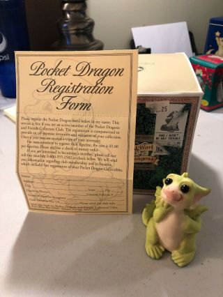 Pocket Dragon Figurine 1997 “and I Won’t Be Any Trouble”