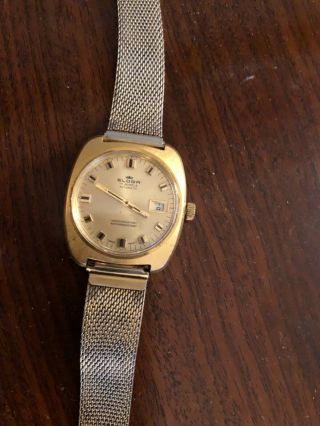 Vintage Eloga 17 Jewel Automatic Men’s Gold Watch Swiss Made 0157 Parts Repair