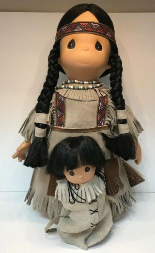 Precious Moments Doll Native American Indian Morning Star W Baby Papoose Vintage