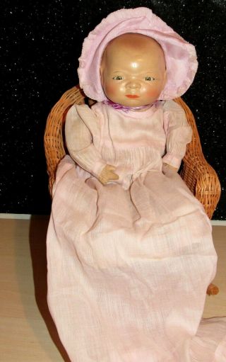 Antique Bye - Lo Grace Storey Putman Composition/cloth Doll 14.  5 " Tin Eyes Guc