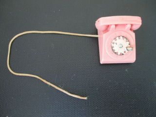 Vintage Barbie 969 Suburban Shopper Pink Phone with Metal Dial 2