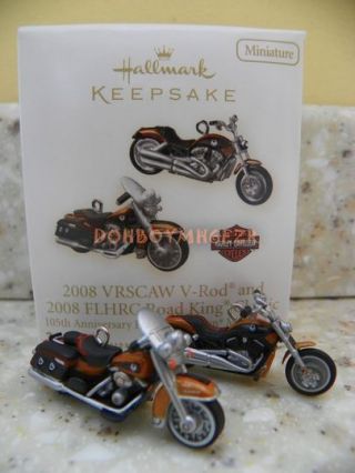 Hallmark 2008 Vrscaw V - Rod Flhrc Harley Davidson Motorcycle Miniature Ornament