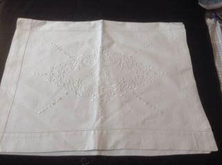 Vintage Smooth Snowy White Irish Linen Hand Embroidered Nightdress Case