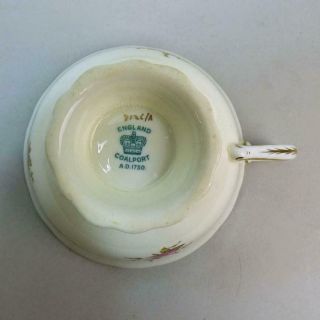 ANTIQUE COALPORT PORCELAIN CABINET CUP,  SAUCER & SIDE PLATE C.  1934 4
