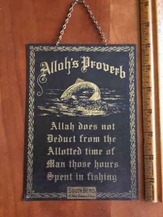 South Bend Fishing Vintage Brass Etched Sign