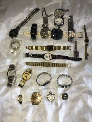 Huge Vintage Watch Lot; Quartz,  Timex,  Geneva,  Pulsar,  Etc,  For Parts/repair