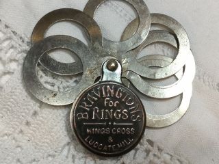 Antique Pocket Miniature Ring Sizer Bravingtons Kings Cross London Advertising