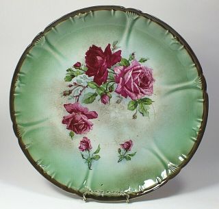 Antique Franz Anton Mehlem Bonn Germany 11 1/4 Inch Floral Cabinet Plate