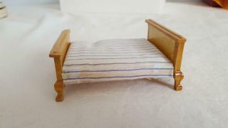 Vintage Hand Crafted Wooden Detailed Dollhouse Furniture Full Bed,  Clear Maple