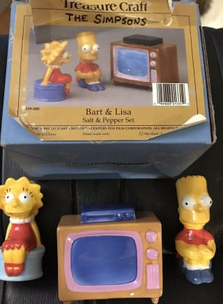1997 The Simpsons Bart & Lisa Salt & Pepper Shaket Set,  Treasure Craft