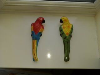 Lovely Novelty Art Deco Style Parrot Love Birds Wall Hanging Ceramic