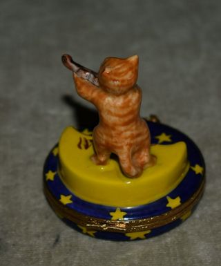 AUTHENTIC FRENCH LIMOGES TRINKET BOX THE CAT AND FIDDLE MOTHER GOOSE PEINT MAIN 4