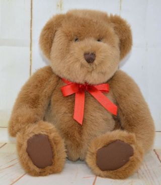Build A Bear Vintage Mini 10 " Seated Teddy Bear Babw Plush Red Bow (4)