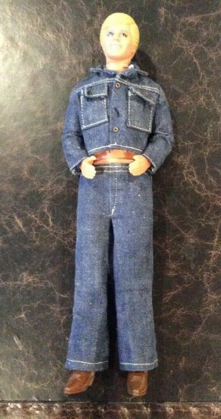 Vintage Blond Ken Doll MOD WAY OUT WEST 1720 Denim Jacket & Jeans,  Brown Boots 2