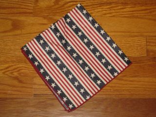 One Longaberger All American Stars & Stripes Fabric Napkin Euc Usa