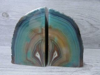 Polished Agate Geode Rock Book Ends Bookends