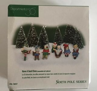 Department 56 North Pole Series Have A Seat 6 Elves Village Accessories